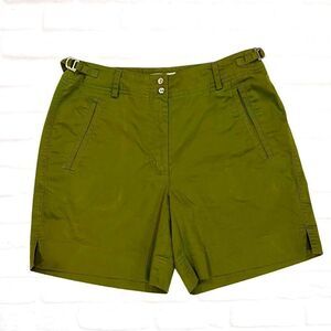 Tommy Bahama EUC Vintage Safari Old Money Rich Mom Summer Cotton Olive Shorts 4